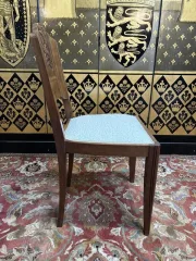Set of 6 art deco walnut chairs
