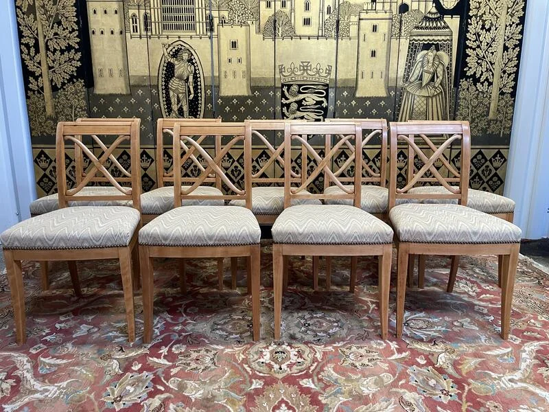 Suite de 9 chaises de style Louis XVI-Directoire
