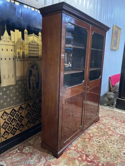 Bibliothèque - Vitrine anglaise en acajou