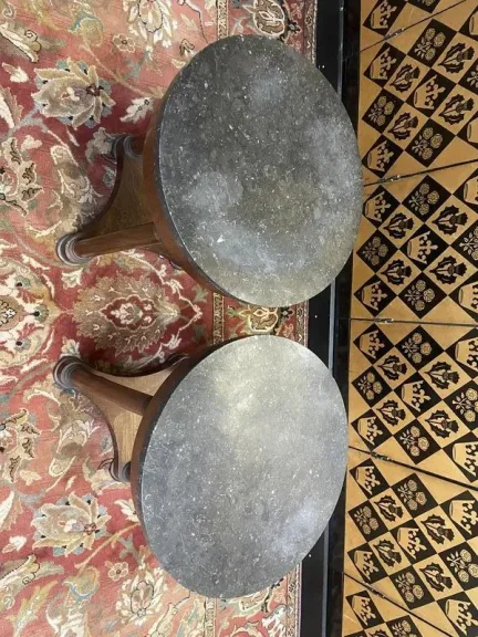 Pair of bedside tables - pedestal tables - Empire end tables