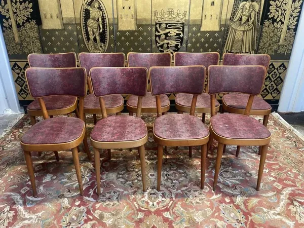 Set of 9 Baumann bistro chairs