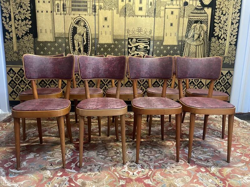 Suite de 9 chaises de bistrot Baumann