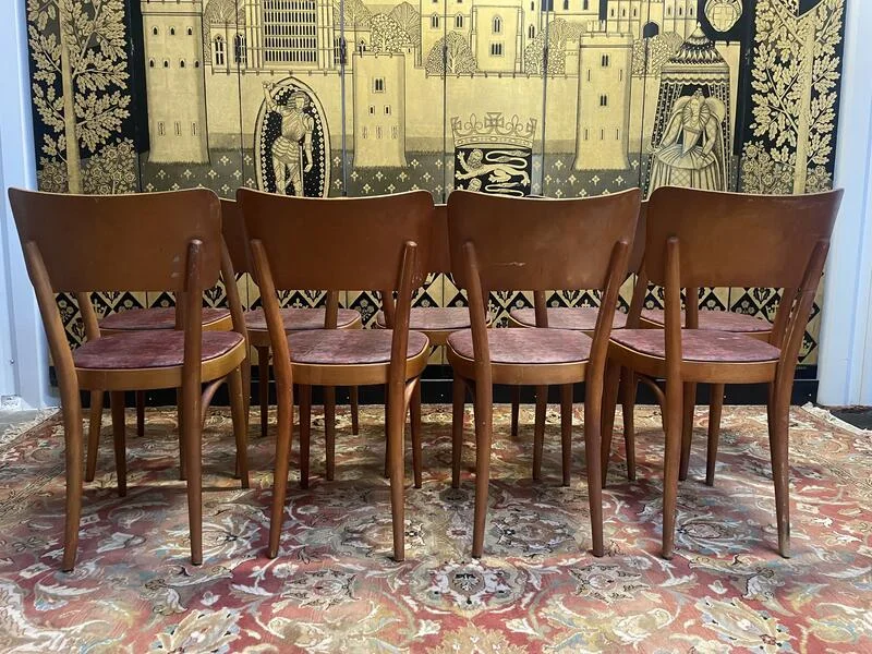 Suite de 9 chaises de bistrot Baumann