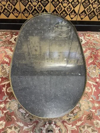 Louis XVI coffee table - neoclassical in brass and marble