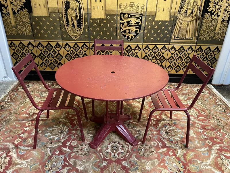 Table de jardin et 4 chaises Art Déco