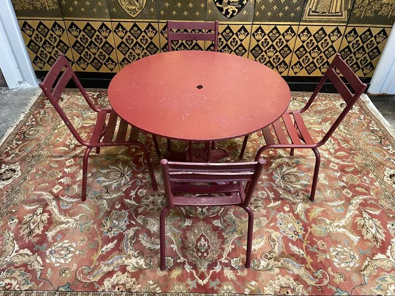 Table de jardin et 4 chaises Art Déco