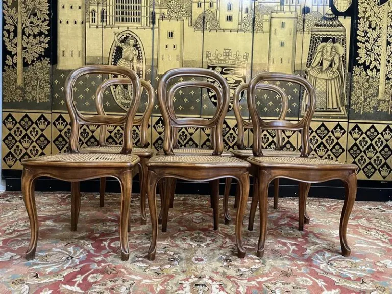 Set of 6 Louis Philippe caned chairs