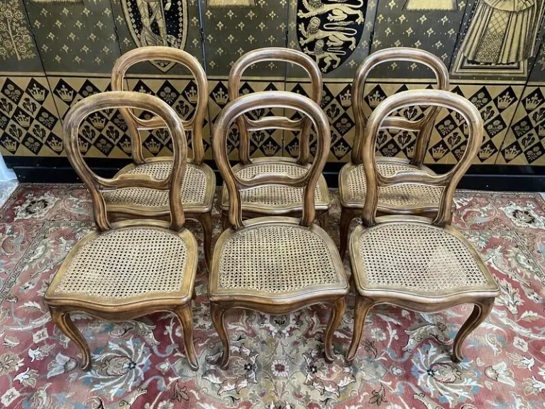 Set of 6 Louis Philippe caned chairs