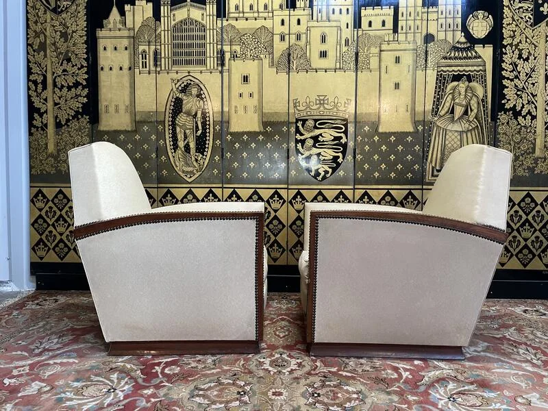 Art Deco period living room sofa and pair of armchairs