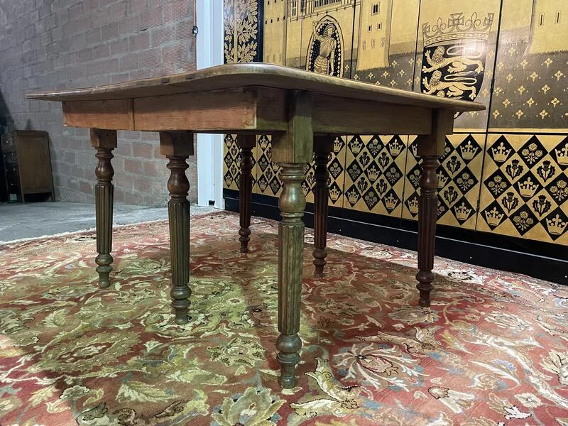 Table à manger de ferme Louis Philippe en chêne massif