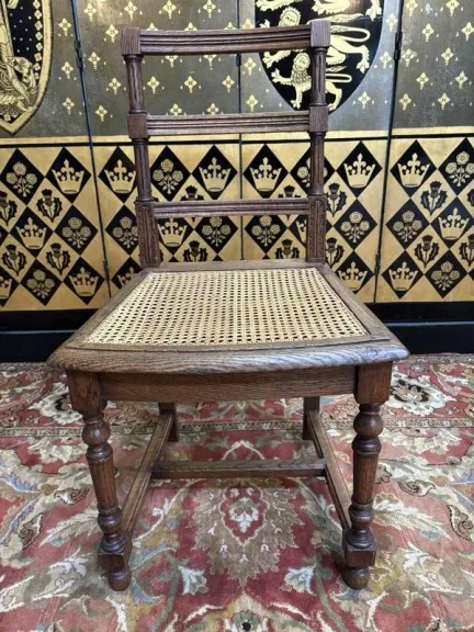 4 Louis XIII style caned chairs