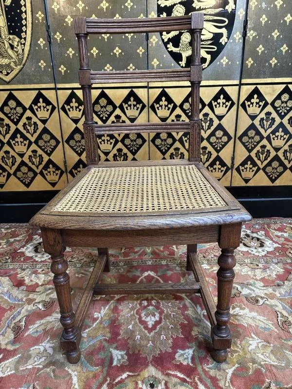 4 Louis XIII style caned chairs
