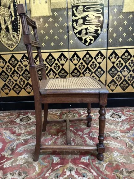 4 Louis XIII style caned chairs