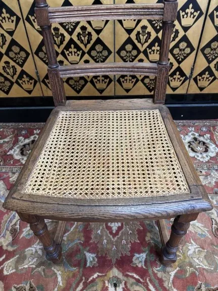 4 Louis XIII style caned chairs