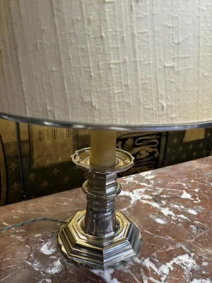 Silver metal floor lamp
