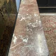 Buffet - Louis XVI style serving trolley in marquetry with marble top