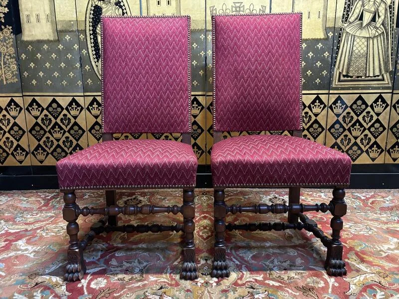 Paire de chaises de style Haute Époque Renaissance - Louis XIII