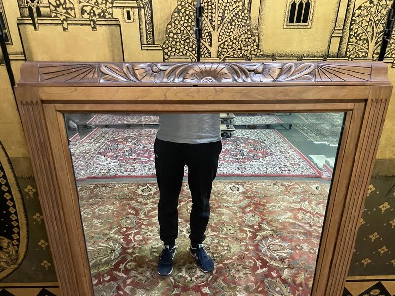 Art Deco period walnut mirror