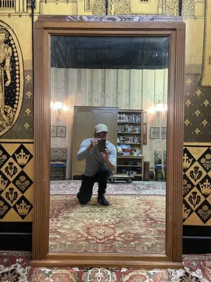 Art Deco period walnut mirror
