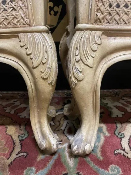 Paire de lit Louis XV en cannage