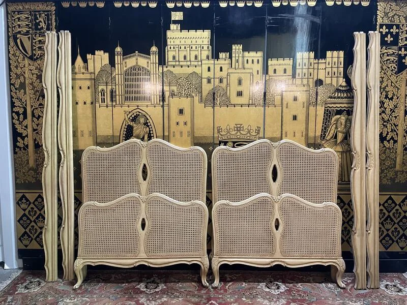 Pair of Louis XV cane beds