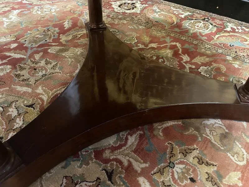 Empire period pedestal table in mahogany and marble