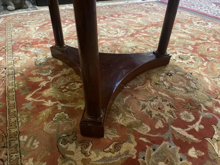 Empire period pedestal table in mahogany and marble