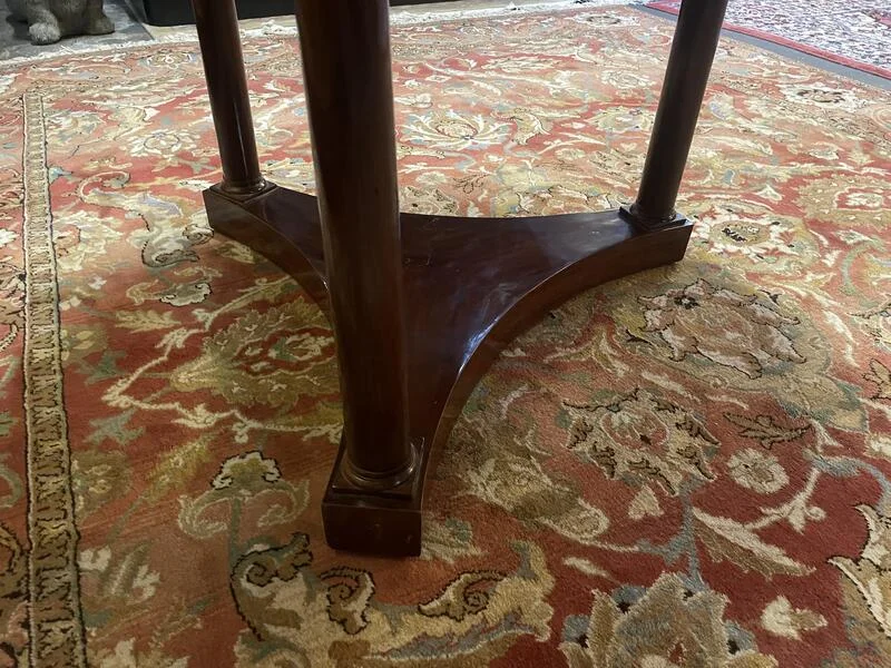 Empire period pedestal table in mahogany and marble