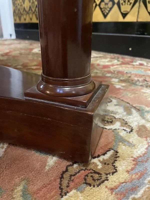 Empire period pedestal table in mahogany and marble