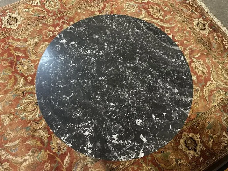 Empire period pedestal table in mahogany and marble