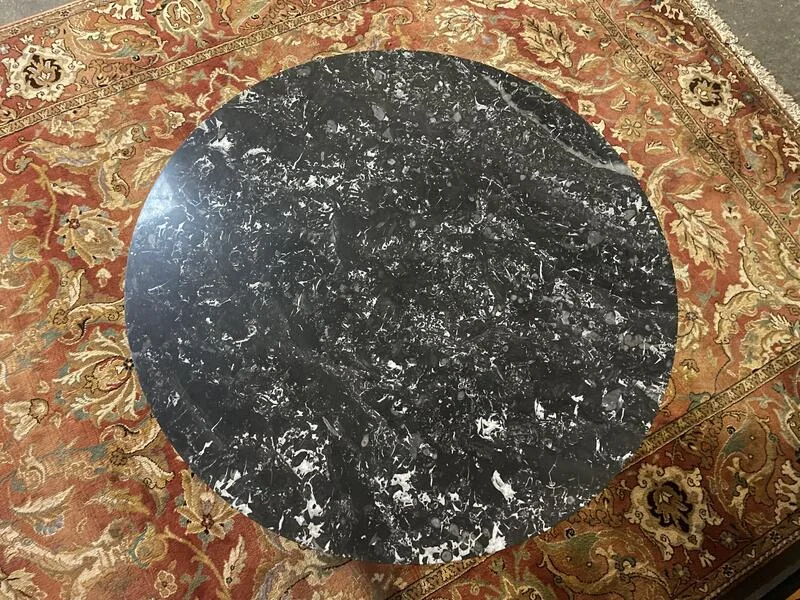 Empire period pedestal table in mahogany and marble