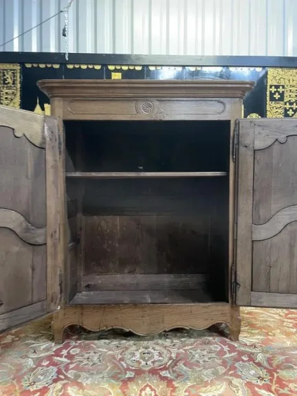 Louis XV period low cabinet in solid oak