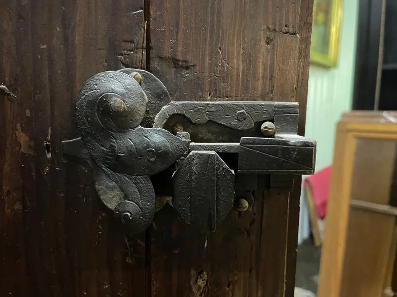 German two-body buffet in carved wood