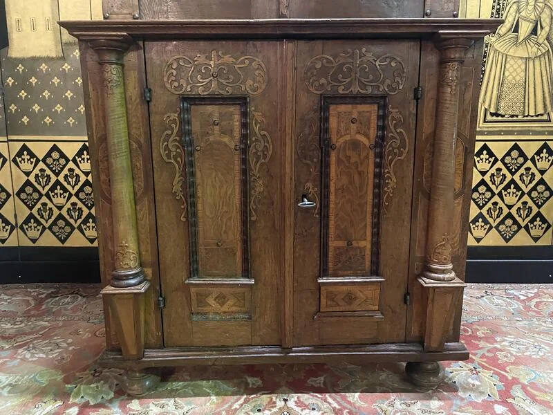 German two-body buffet in carved wood