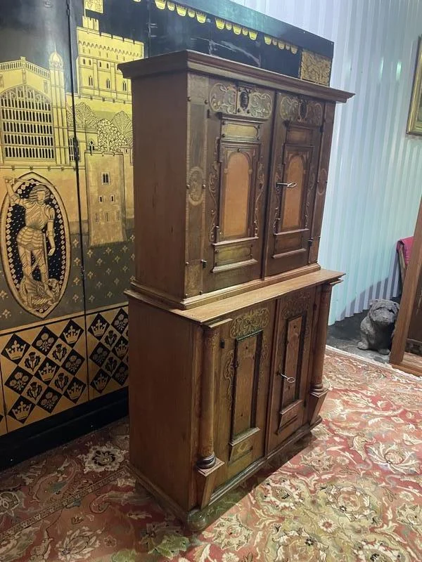 German two-body buffet in carved wood