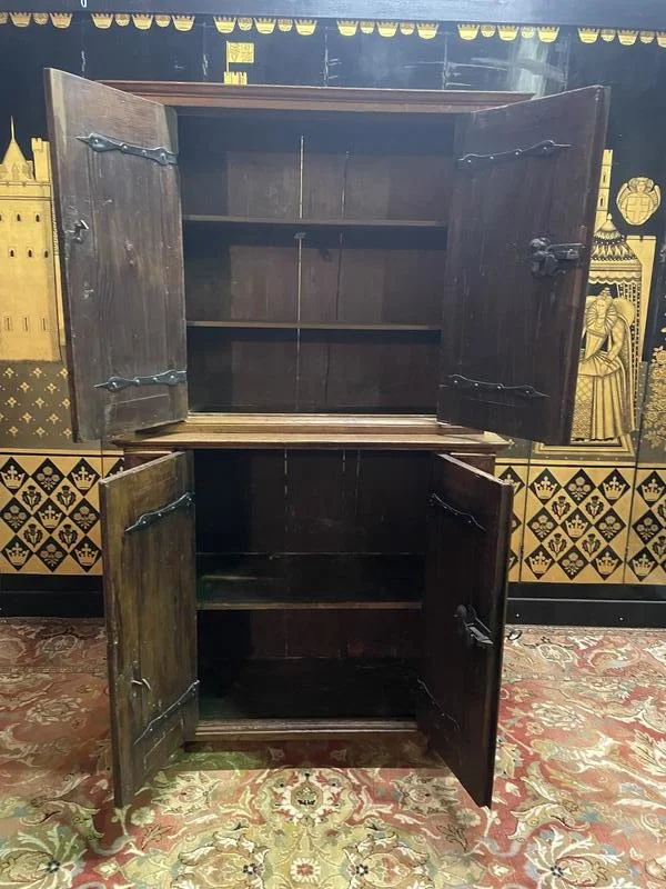 German two-body buffet in carved wood