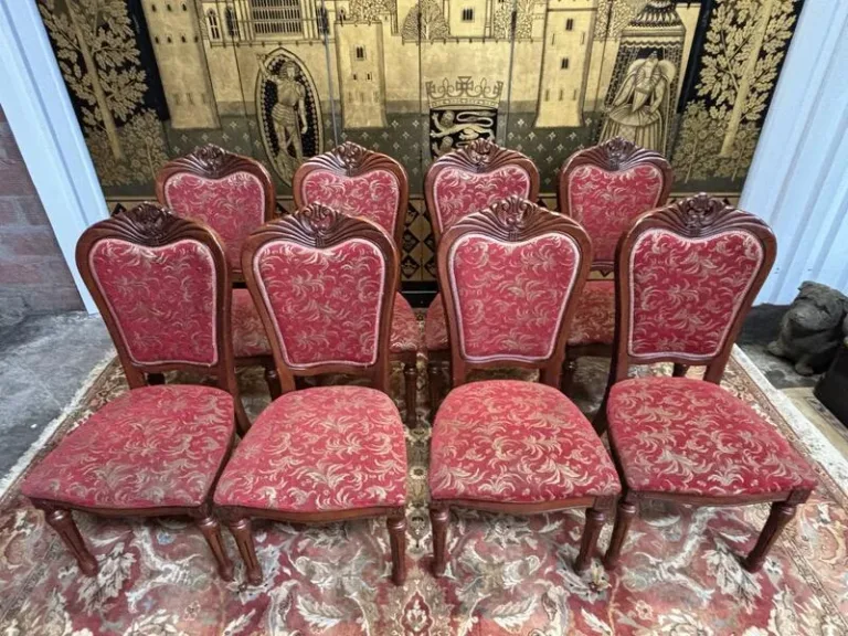 2x8 chaises bois et tissu