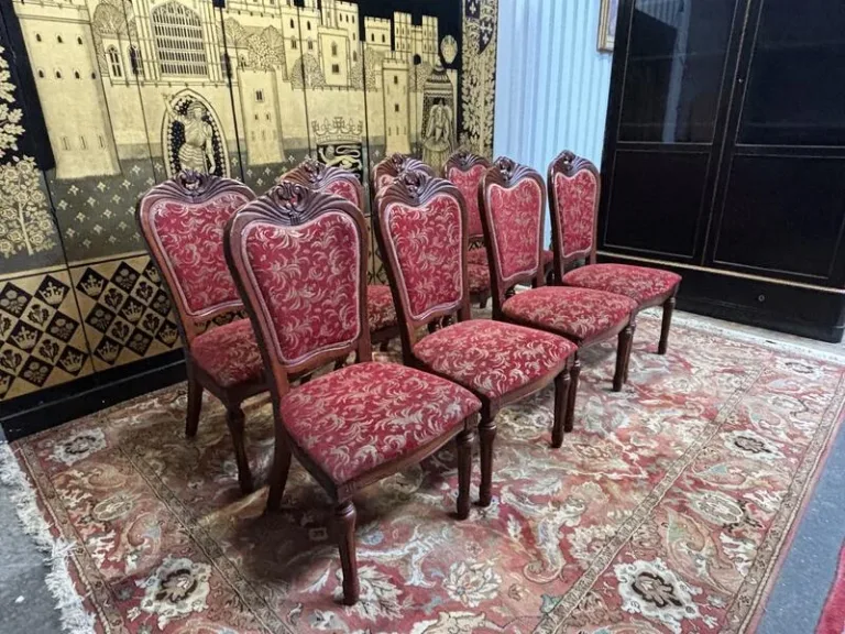 2x8 chaises bois et tissu