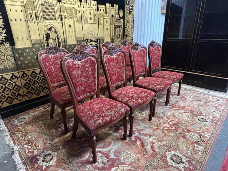2x8 chaises bois et tissu