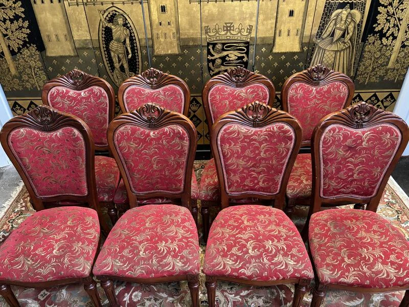 2x8 chaises bois et tissu