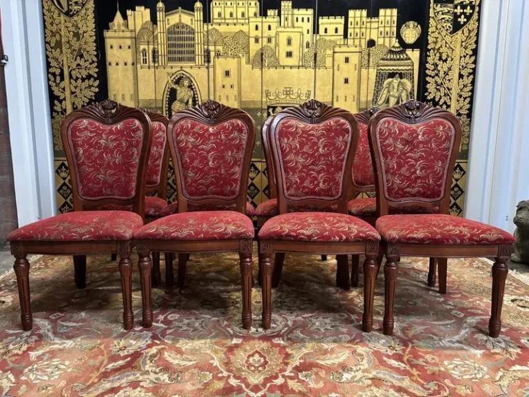 2x8 chaises bois et tissu