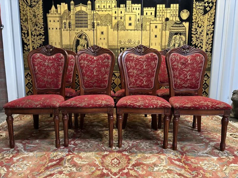 2x8 chaises bois et tissu