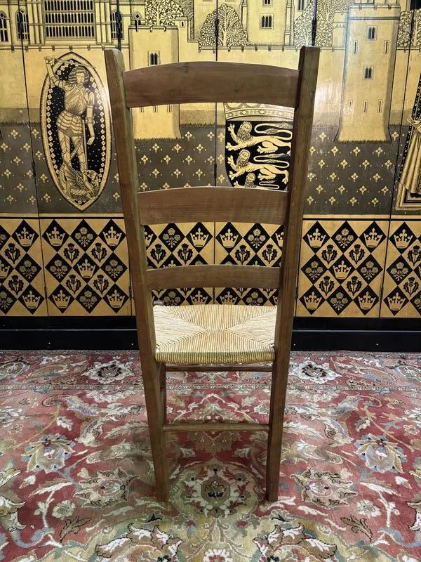 6 high-backed straw chairs