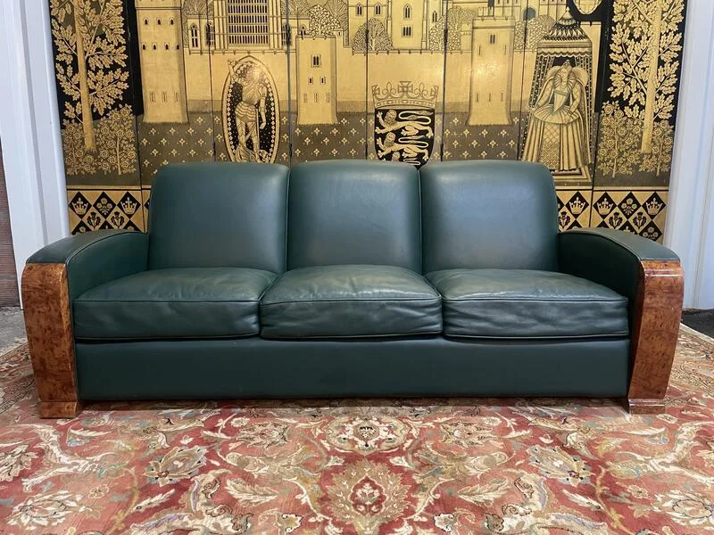Art Deco style leather sofa