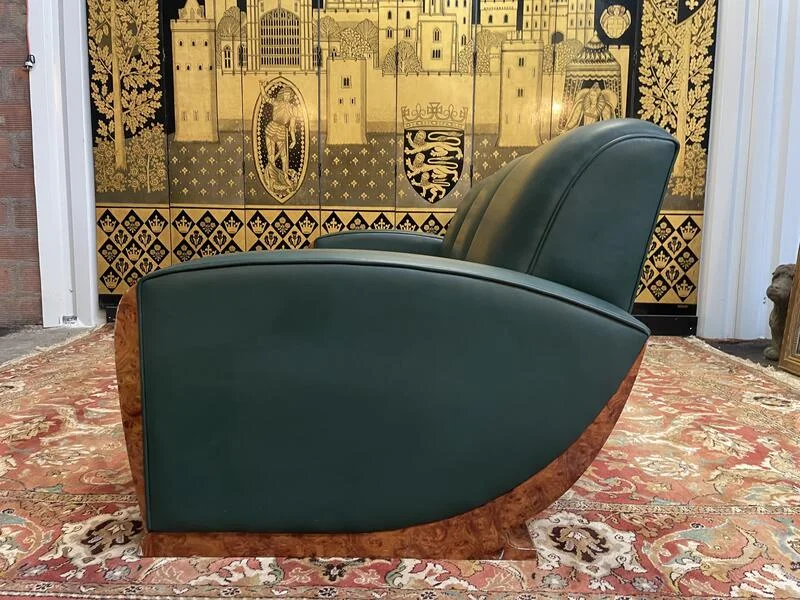 Canapé en cuir de style Art Déco