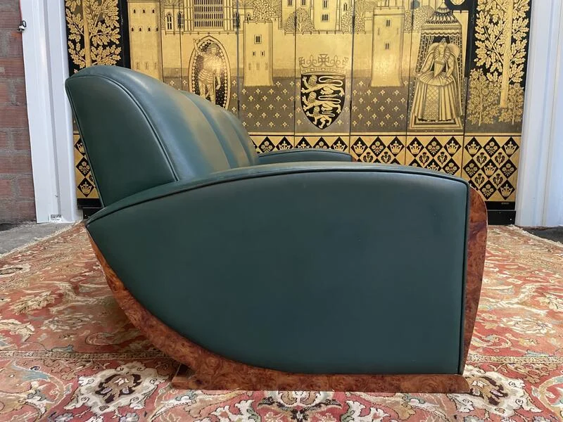 Art Deco style leather sofa