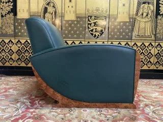 Art Deco style leather club chair