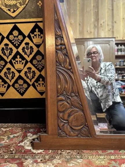 Art deco walnut mirror