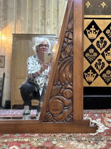 Miroir art deco en noyer