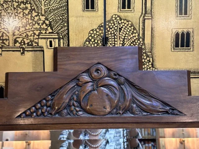 Miroir art deco en noyer